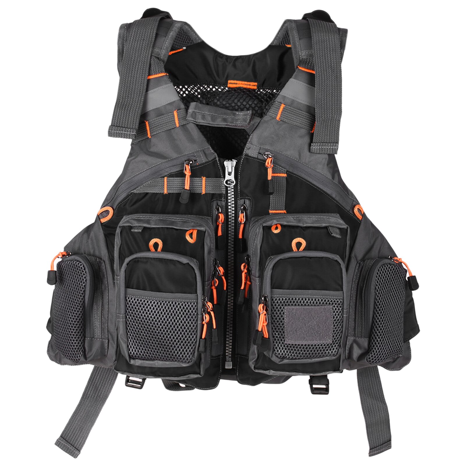Lixada Vissen Vest Mannen Outdoor Ademend Veiligheid Leven Vissen Vest Fly Jas Taille Jas Vest Utility Drijvende Herenkleding: Vest 4 with foam