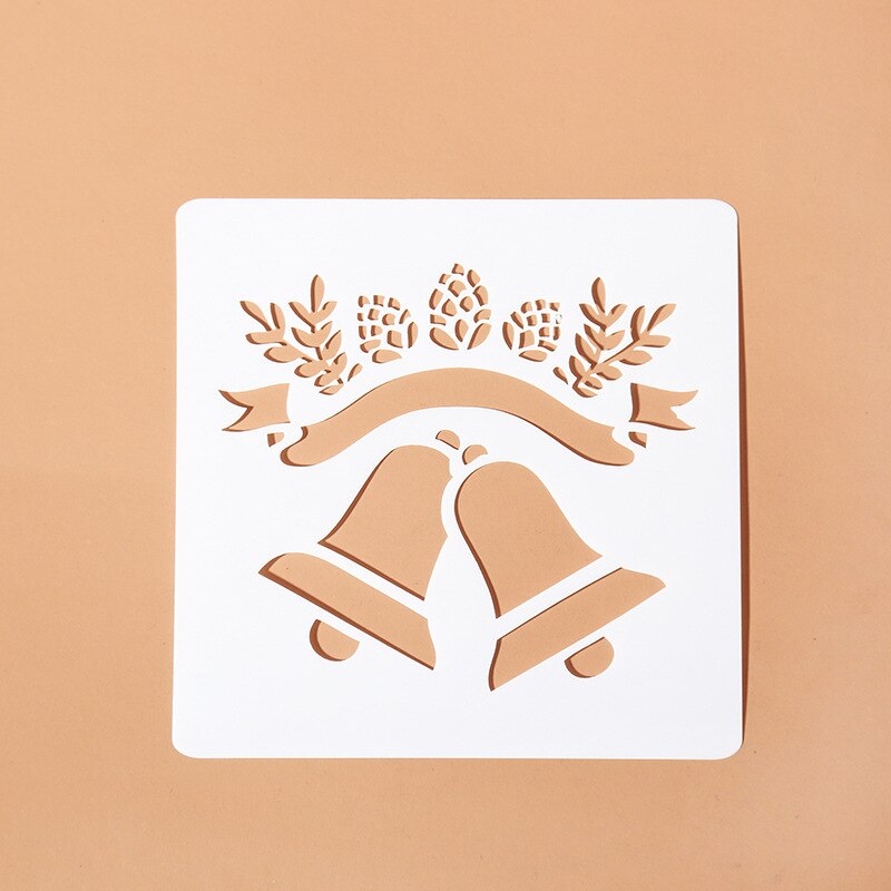 EZONE, regla de pintura de Navidad, de alce, de Navidad, Forma del árbol, plantilla hueca, sello, herramienta de dibujo DIY, papelería de Estudiante: 10