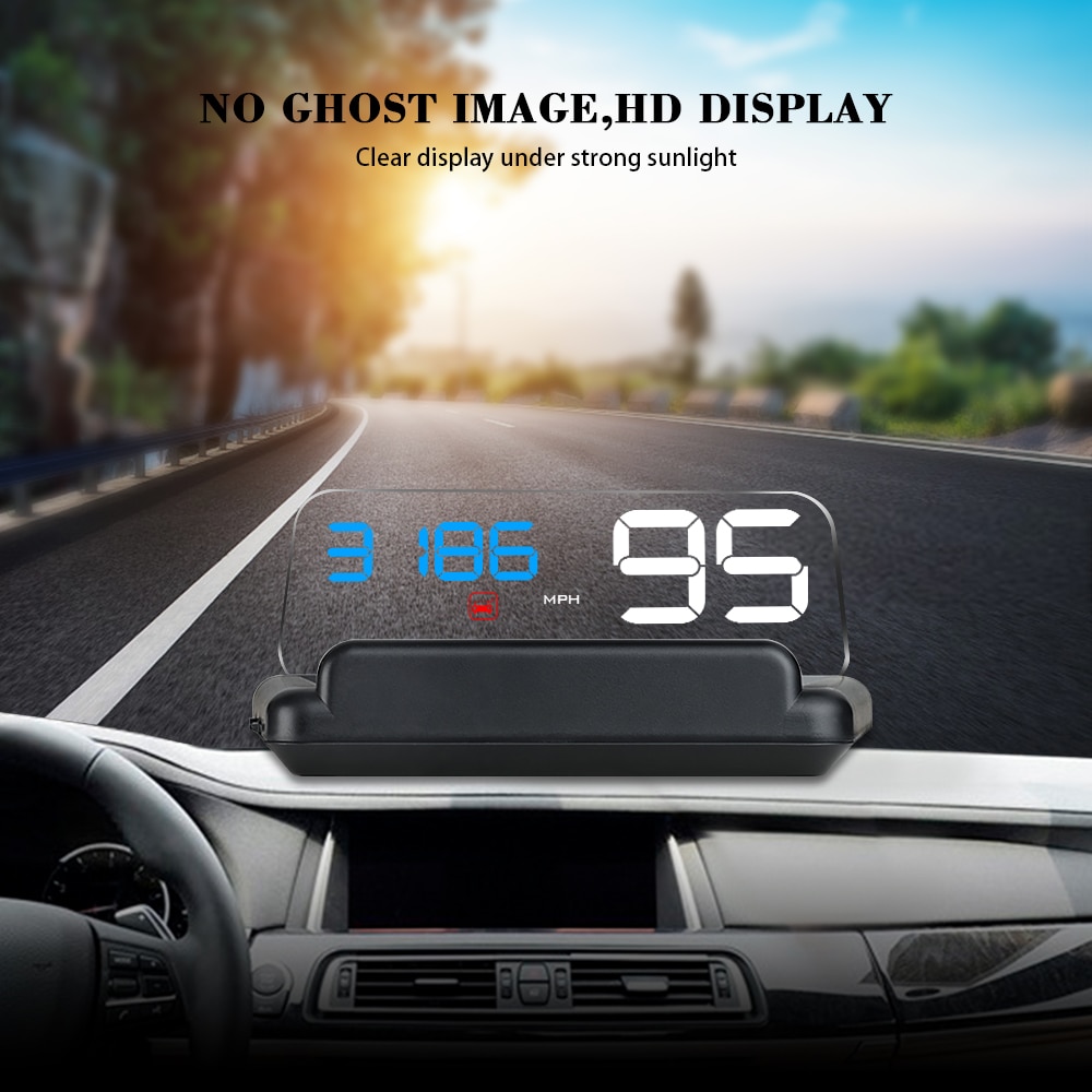 Hud C500 Obd Head Up Display Obd Snelheidsmeter Universele Auto Overspeed Waarschuwing Voorruit Projector Alarm Systeem Hud Display Auto