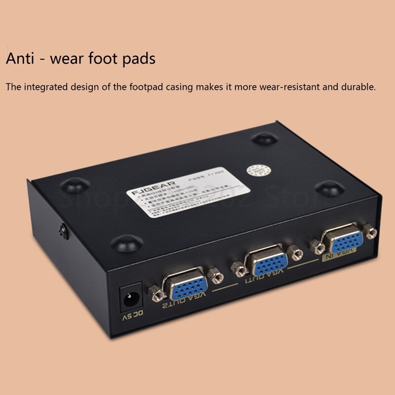 2 Port VGA Frequency Divider 200Hz Video Distributor Computer Monitor Display 1 Divided into 2 Synchronizer