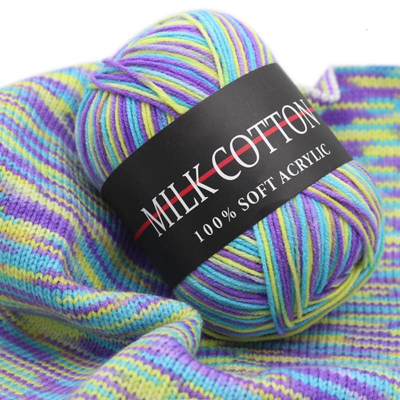 1 Piece Of 50g Milk Cotton Yarn Knitting Crochet Baby Cotton Yarn Velvet Hand-knitted Wool Crochet Scarf Hat DIY Sweater Gloves