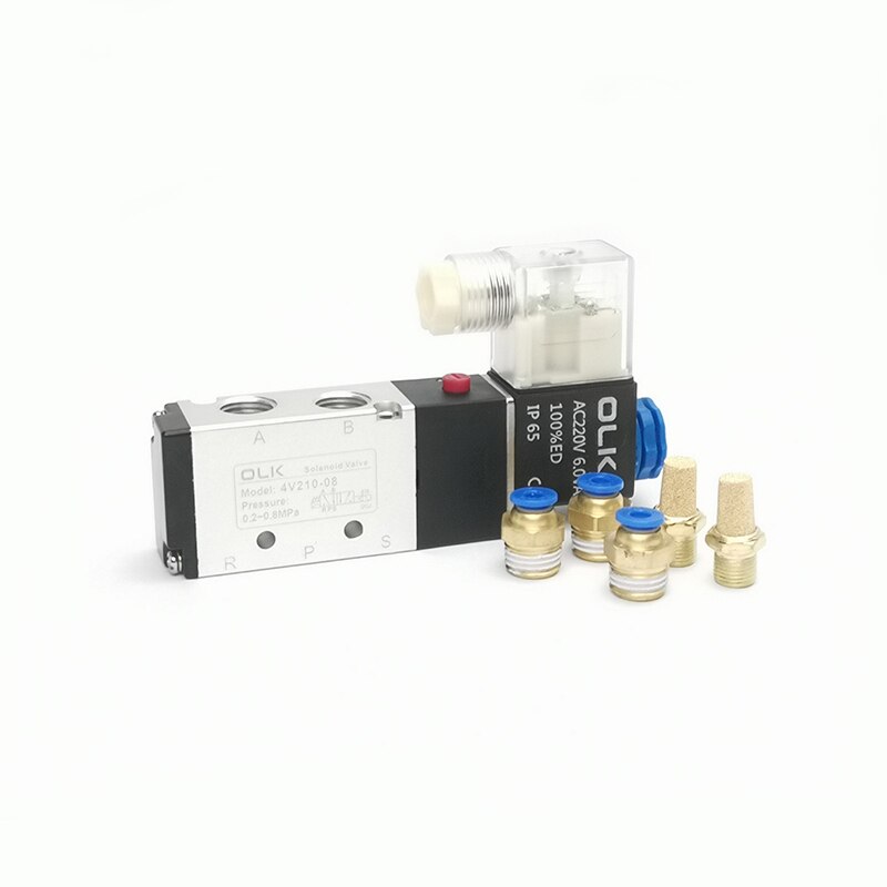 Válvulas de aire neumáticas, electromagnéticas de 2 posiciones y 5 vías, 4V110-06, 4V210-08, 4V310-10, 4V410-15, 1/4, DC12V, DC24V, 5/2