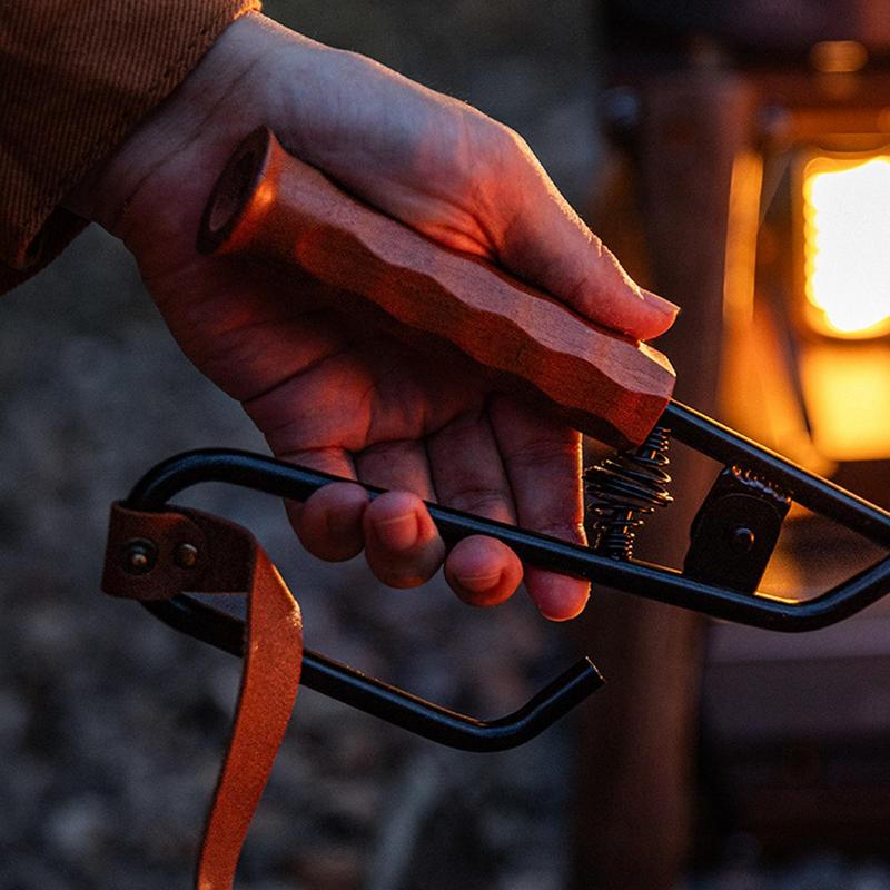 Campingvuurtang 3-in-1 vuurtang Fire Stick Fire Hook Fire Log Grabber Draagbare vuurplaatstang voor kamperen BBQ Vreugdevuurgereedschap