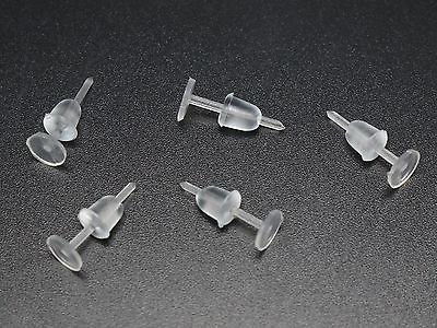 200 Onzichtbare Clear Plastic 5mm Flat Blank Pad Oor Post Stud Pin met Stopper