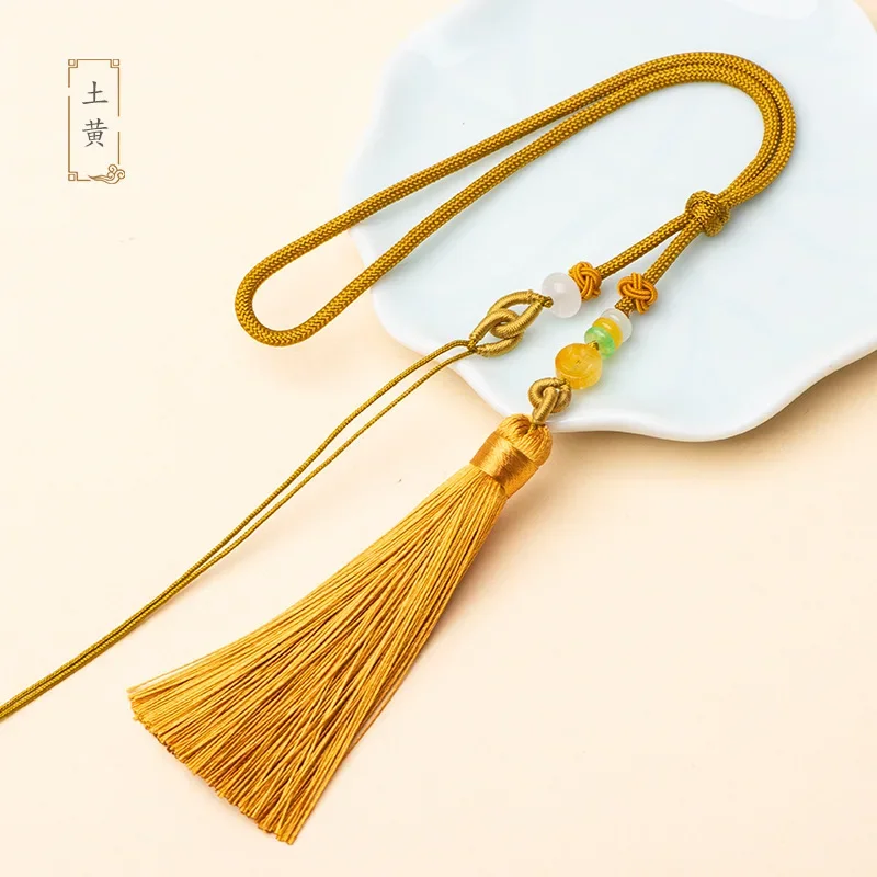 Hermosas borlas, flecos de hilo de poliéster, colgantes decorativos, adornos artesanales, llavero DIY, accesorios de cortina: Gris plata