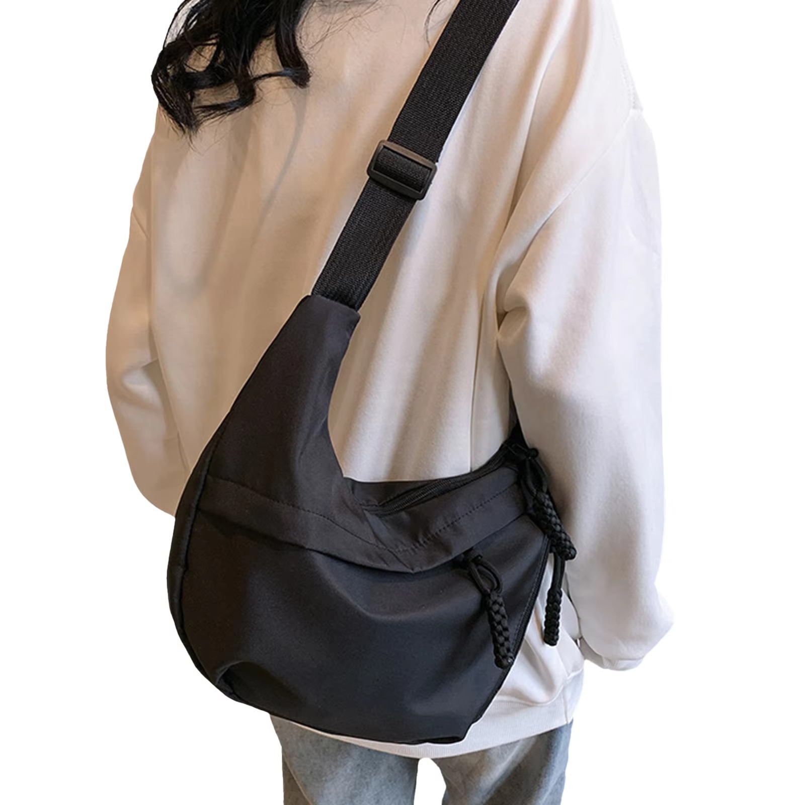 Bolsa crossbody de lona casual para mulheres designer preto/branco/vermelho bolsas de ombro grande capacidade tote masculino bolsa de compras de viagem 2025