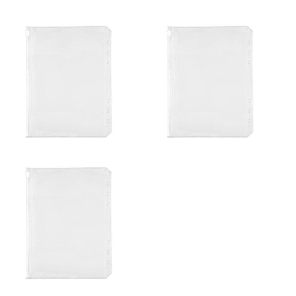 A5/a6/a7 3 pçs solta folha anel binder pasta solta folha saco pasta bolsos convenientes para 6-anel caderno impermeável proteger: 3pcs A5