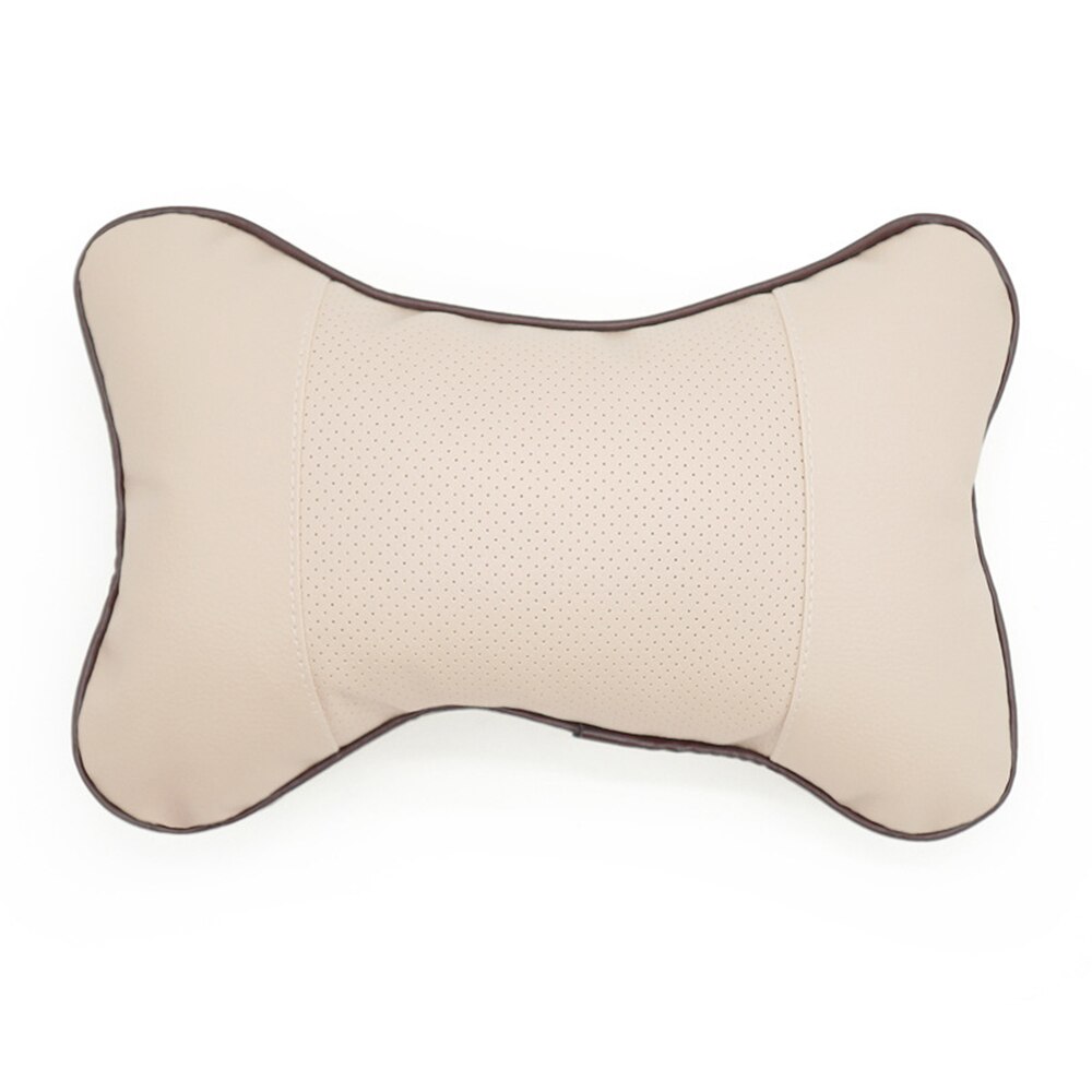1Pcs Universele Auto Hals Kussens Pvc Leer Ademend Mesh Auto Neksteun Hoofdsteun Kussen Kussen Auto Interieur Accessoires: Grijs