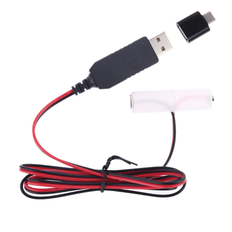 Aa Attrappe-Batterien Adapter abnehmbare USB-Strom versorgung Kabel Kabel Ersatz 1 bis 4 stücke aa Batterie für LED-Spielzeug Fernbedienungen: Blau / 1m