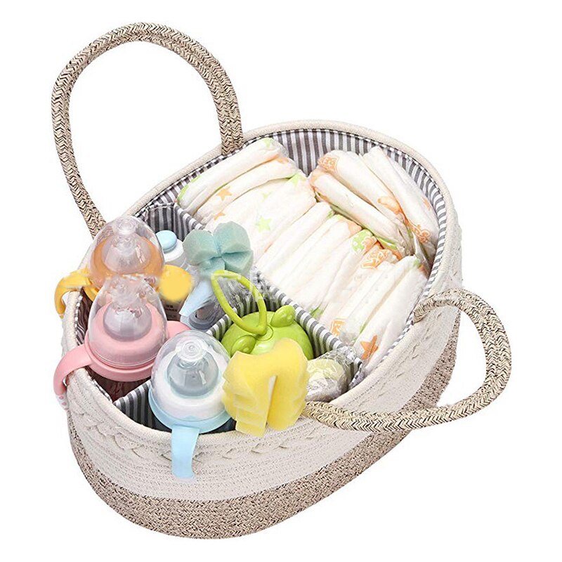 Kindergarten Lagerung Korb Große Baby Windel Caddie Lagerung Kasten 100% Baumwolle Stilvolle Tragbare Einkaufstasche &Ampere; Auto Organizer Träger Tasche