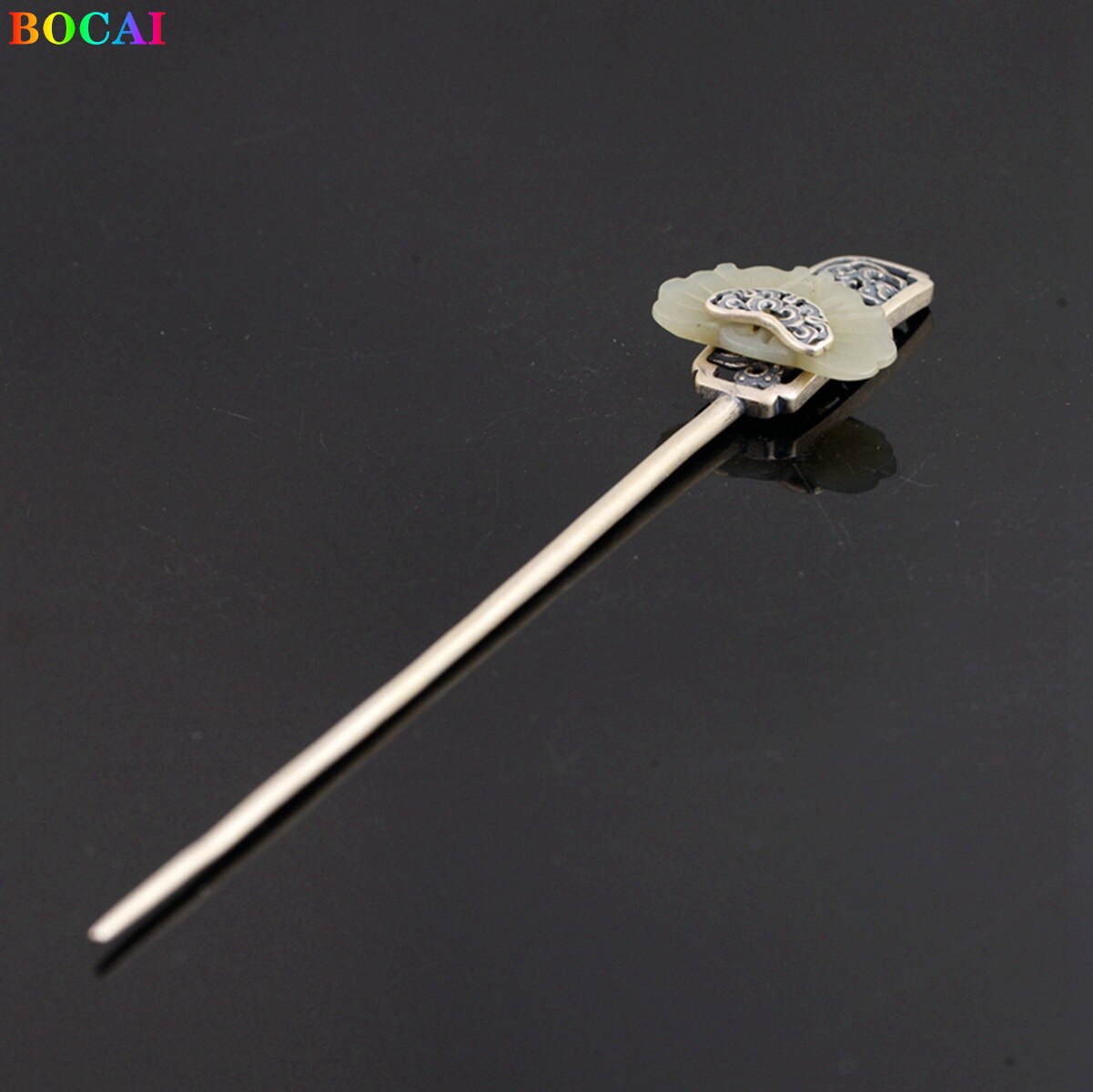 Bocai  s925 haaraccessoires aus sterlingsilber, schmetterling, liebesblumen, jade-kopfschmuck, haarnadel-charm-schmuck für damen