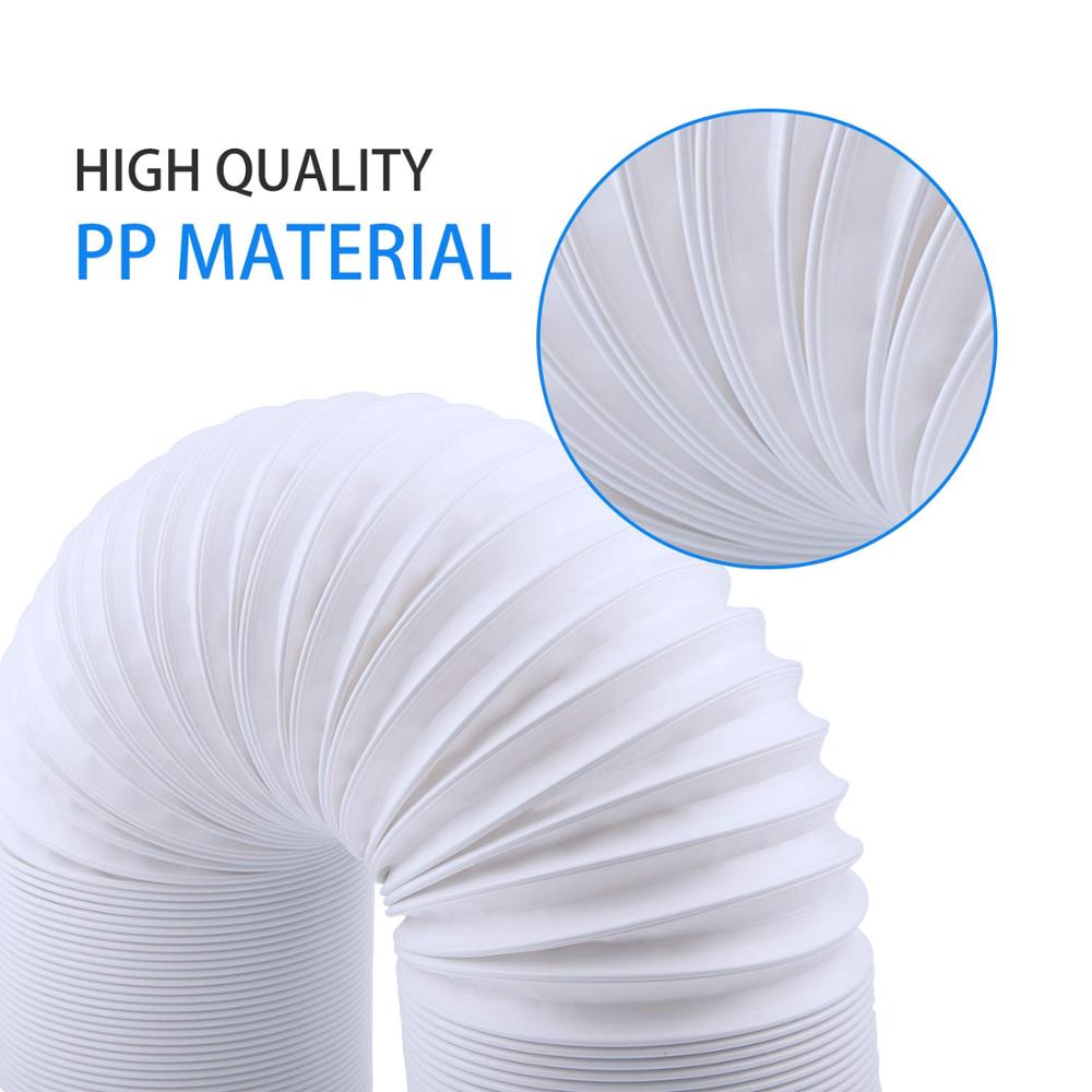 1.5/2m Plastic Air Ducting Pipe Air Conditioner Ducting Hose Flexible Ventilation Tube for Home Bedroom Exhaust Ventilator