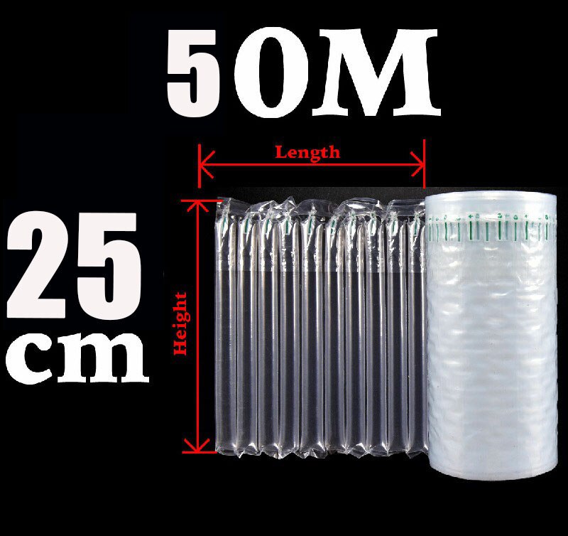 Inflatable Air Column Bag Coil Express Packaging Shockproof Bubble Film Anti-Collision Buffer Inflatable Bubble Column Courier: 25cmx50m