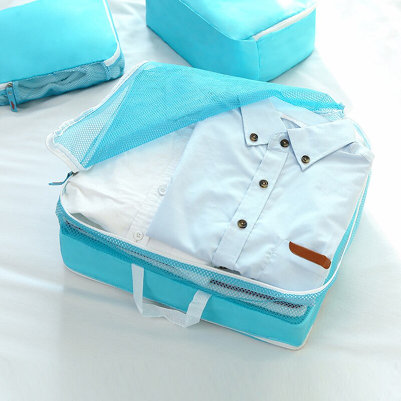 5 Pcs Waterproof Clothes Travel Storage Bags Packing Cube Luggage Organizer Pouch HB88