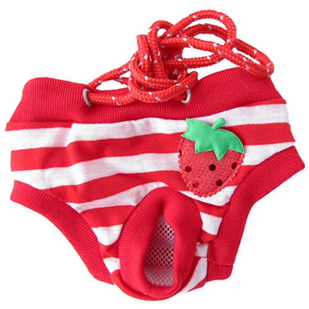 Hond Shorts Sanitair Fysiologische Broek Leuke Fruit Print Luier Hond Luier Broek Sanitair Korte Panty Nappy M/L/Xl: Red Striped / M