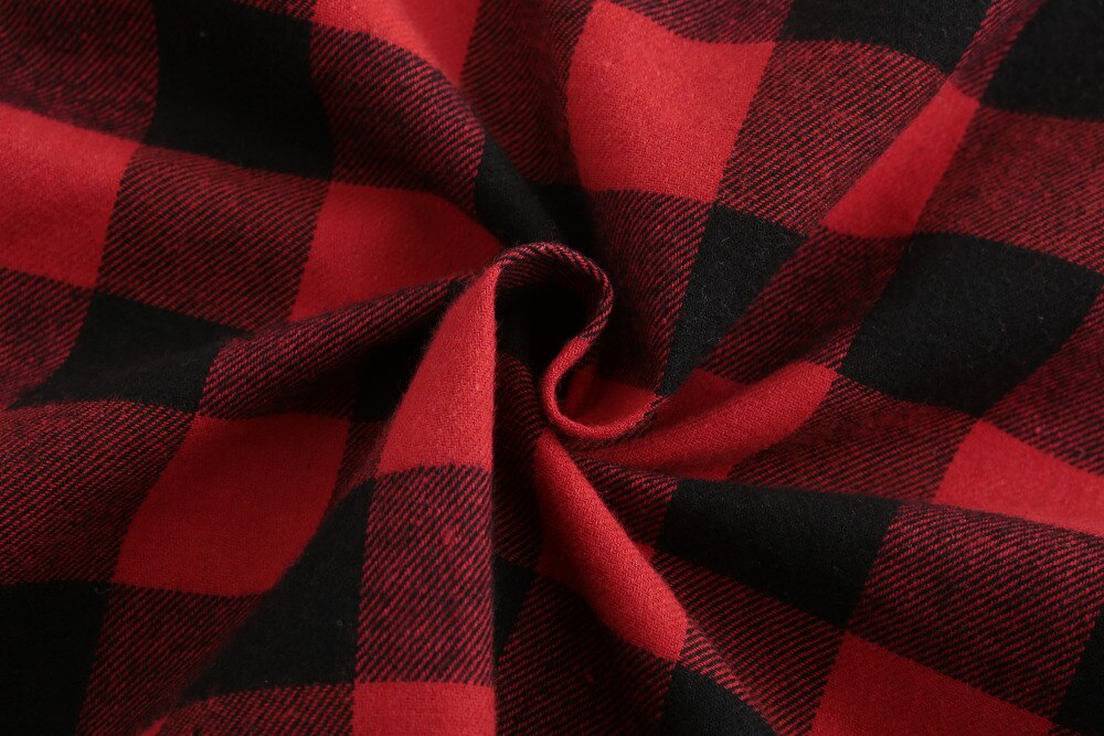 Men Flannel Red Black Plaid Shirt Cotton Autumn Casual Long Sleeve Shirt Soft Comfort Slim Fit Styles Brand Man Clothes
