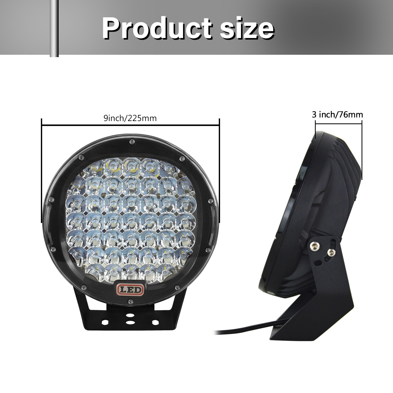 Faros delanteros redondos para coche, focos de 9 pulgadas para camioneta todoterreno, luz LED antiniebla, para Ford JK Jeep Wrangler Chevy 4runner 4x4, 1 Uds.