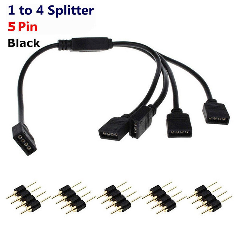 para 3528/5050 Rgb Led tira 4pin conector 1 a 4 Cable extensor divisor distribuidor extensión Accesorio de Cable: Default Title