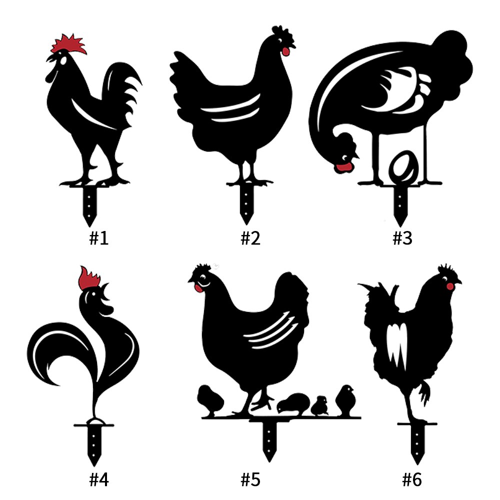 Hen Yard Decor Black Chicken Yard Art Easter Decoration Acrylic