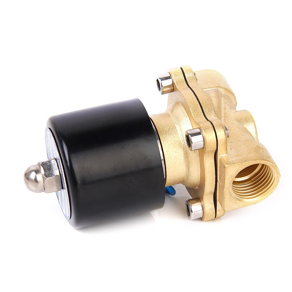 24V DC 1/2" Brass Electric Solenoid Valve Water Air Fuels Gas Normal Closed