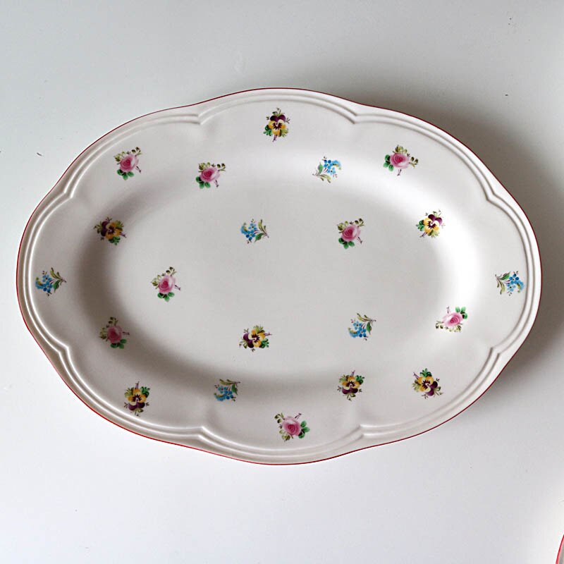 Ensemble de Table de Style campagnard à bord rouge/bol en céramique bol à soupe ménage