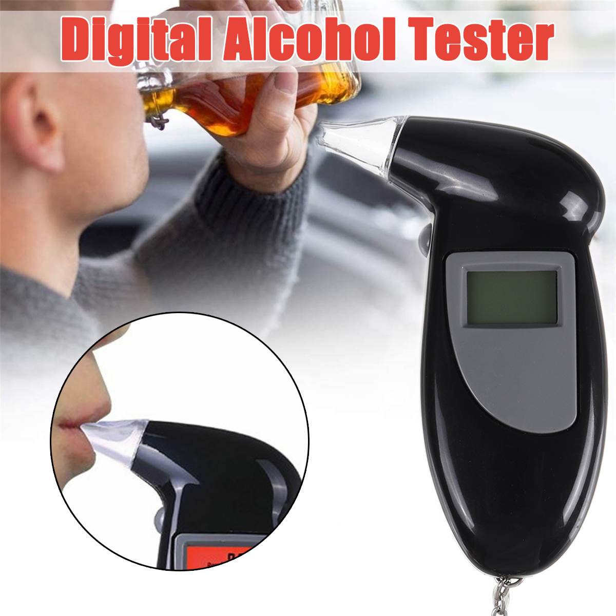 Professionele Handheld Backlight Digitale Alcohol Tester Digitale Alcohol Adem Tester Blaastest Analyzer Lcd-scherm Detector