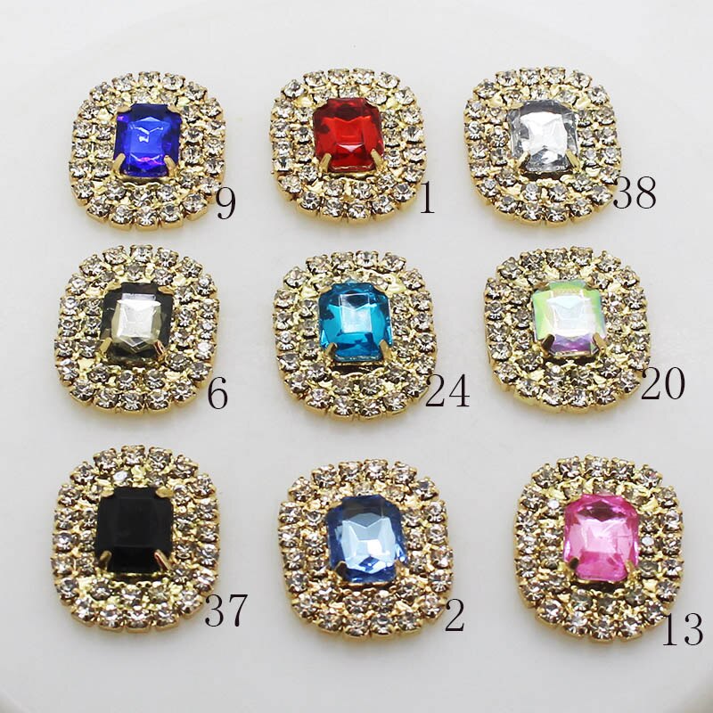 Limited Edition 10 pcs 23 * 19mm Metal Rhinestone Jewelry Diy Crystal Hat Embellished Wedding Invitation Clothing Accessories: mix