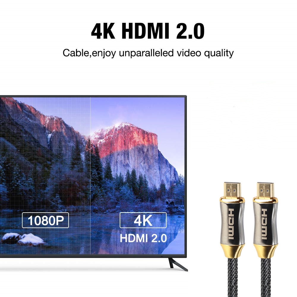 1M 2M 3M 5M 10M 15M 4K 60Hz HDMI To HDMI Cable High Speed 2.0 Golden Plated Connection Cable Cord For UHD FHD 3D Xbox PS3 PS4 TV