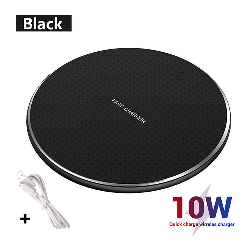 Qi Draadloze Oplader Snelle Draadloze Opladen Pad Lnduction Charger Voor Iphone 13 Samsung S20 Huawei P30 Pro Telefoon Oplader Adapter: Black Qi Wireless