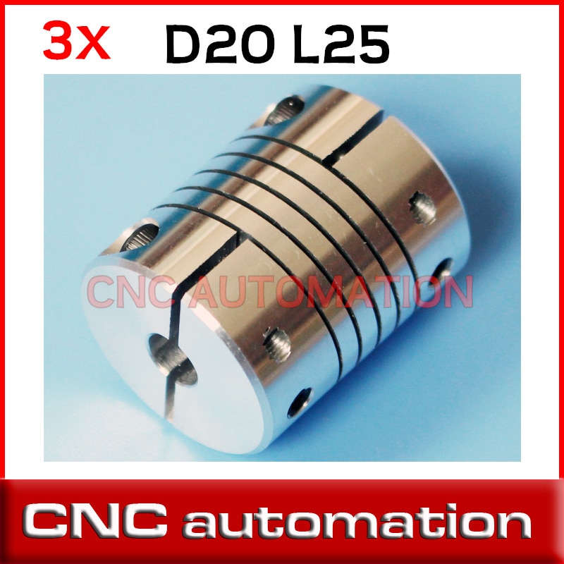 3 stk cnc kobling  id 4 5 6 6.35 7 8mm aluminium stepper motor fleksibel aksel kobling