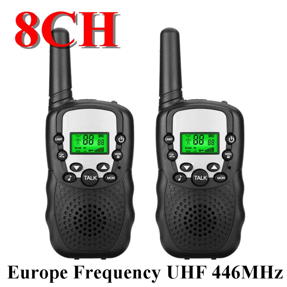 新しい T388 8CH 22CH 2 個ミニトランシーバー子供ラジオ局 0.5 ワット PMR PMR446 FRS UHF ポータブルラジオ communicator のギフト子供のための: Black 8CH