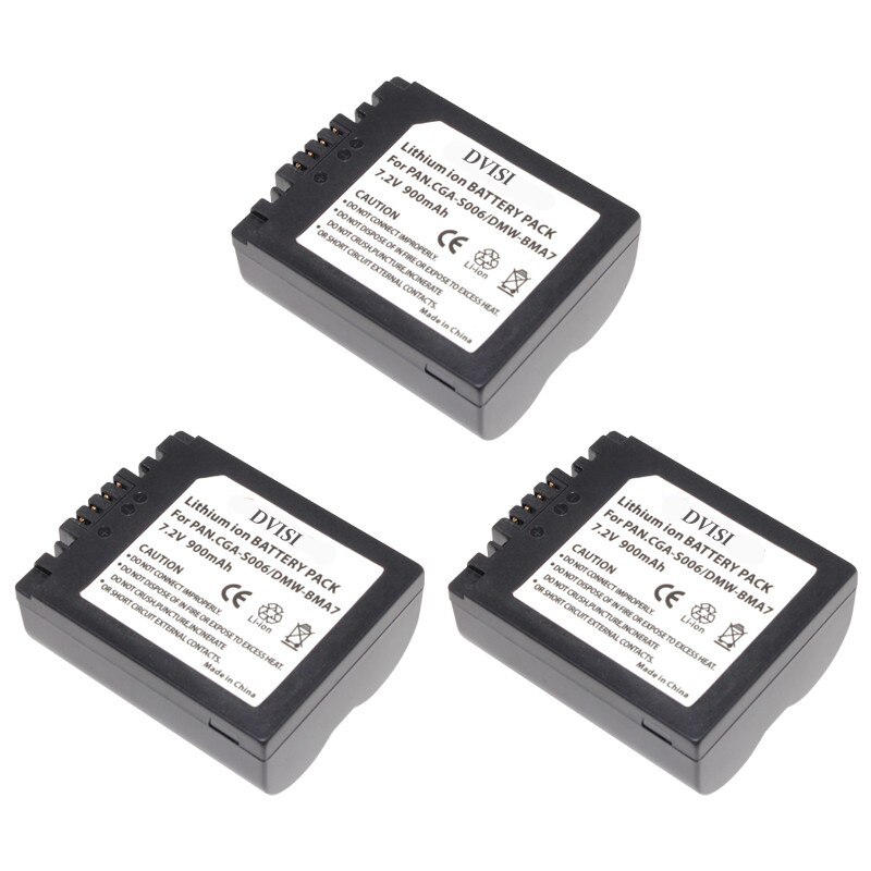 2Pc CGA-S006 CGR CGA S006E S006 S006A BMA7 DMW BMA7 de la batería para Panasonic DMC FZ7 FZ8 FZ18 FZ28 FZ30 FZ35 FZ38 FZ50