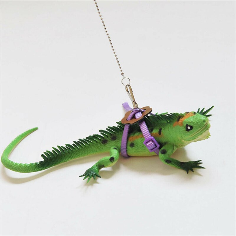 Lizard Gecko Bearded Dragon Harness Adjustable Leash Keep Rope Strap Pet Accessories Animals Pet Harness Durable Multicolor Rope: Purple