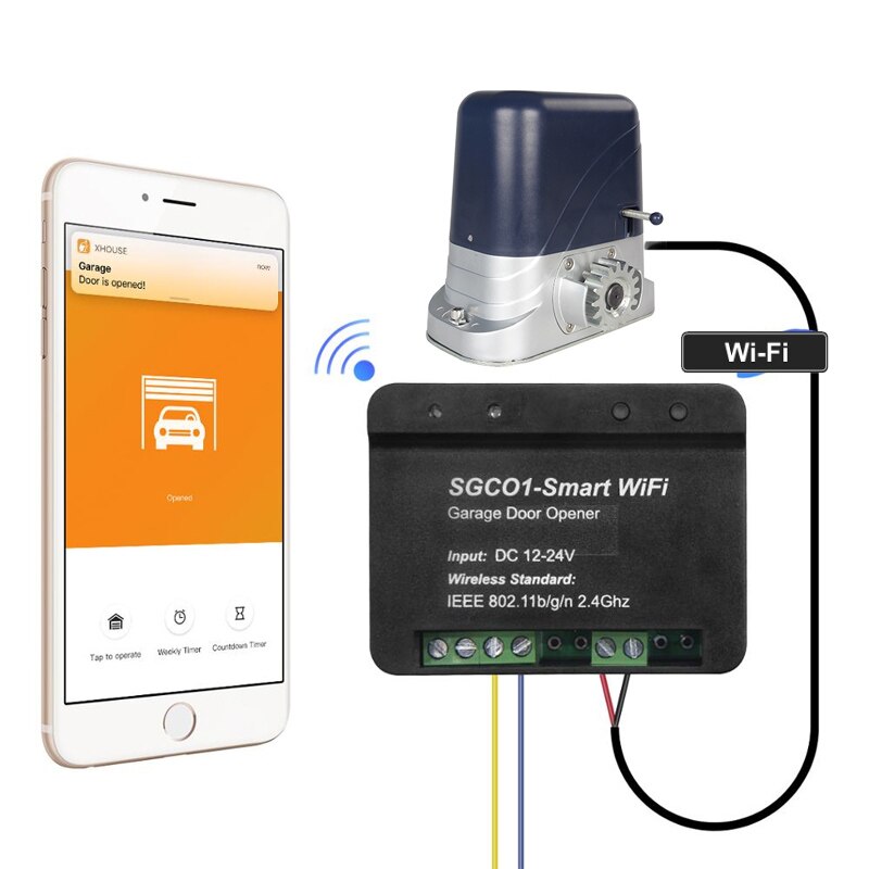 Smart wifi garageportåbner modtager controller mobil app trådløs fjernbetjeningsmodul til sving skydedør døråbner