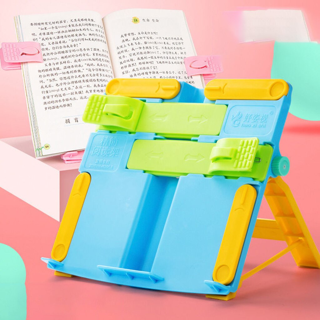 Adjustable Kids Children Reading Shelf Holder Portable Folding Book Stand Support Desk Organizer for Office School Supplies