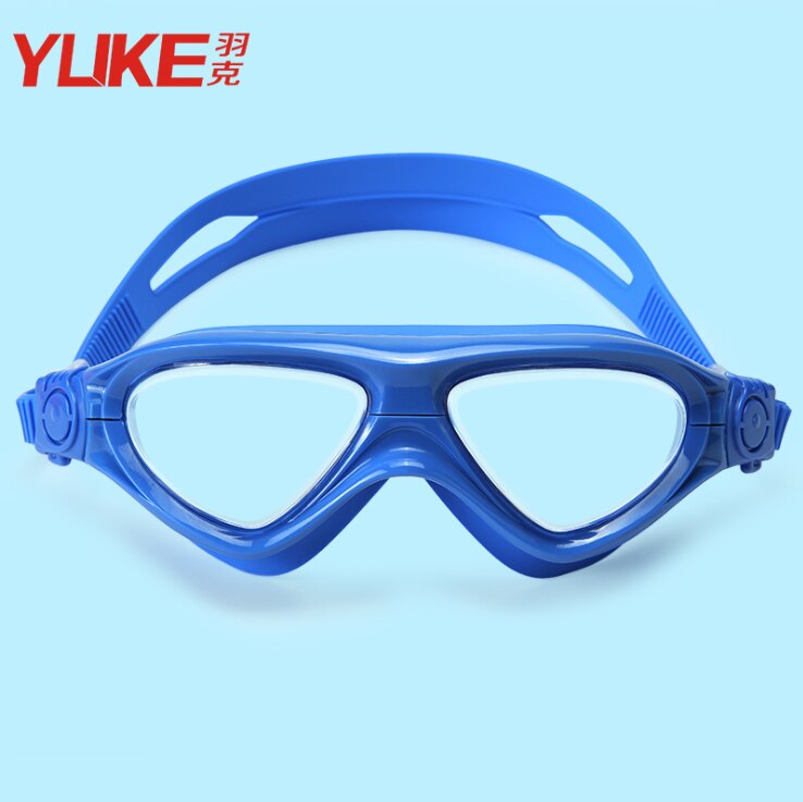 Nuovi bambini trasparenti regolabili bambini silicone impermeabile anti nebbia scudo UV occhiali da nuoto occhiali occhiali occhiali: blu 1pezzi