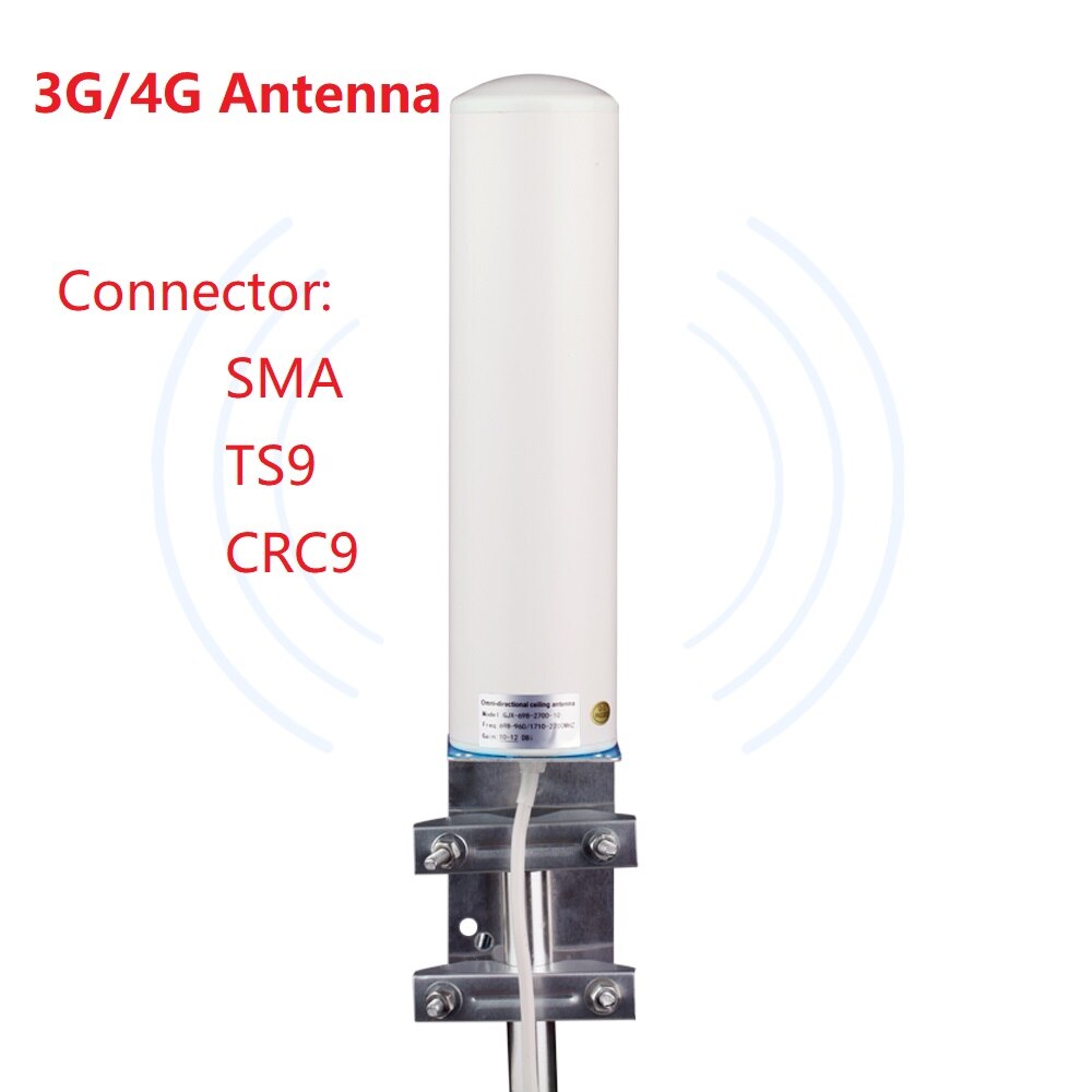 Antenne Mobile d'antenne 700 ~ 2600 mhz 8dbi 3g 4g Lte 2 * SMA/2 * CRC9/2 * TS9 connecteur mâle Booster antenne panneau Mimo + 2 mètres