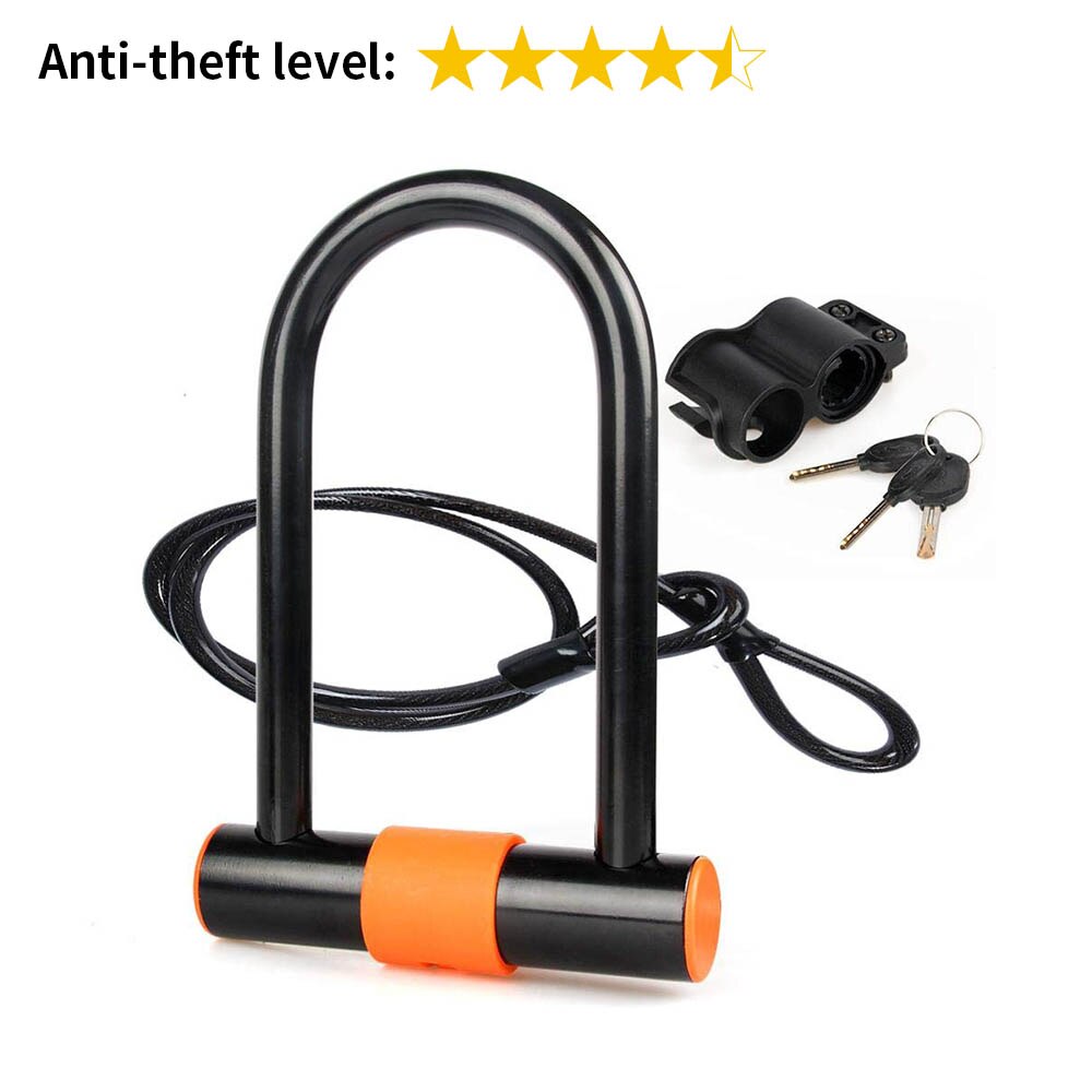 Candado en U de Fuerte seguridad con Cable de acero para bicicleta, combinación antirrobo, accesorios para bicicleta de montaña, carretera, motocicleta, cadena: STYLE 2