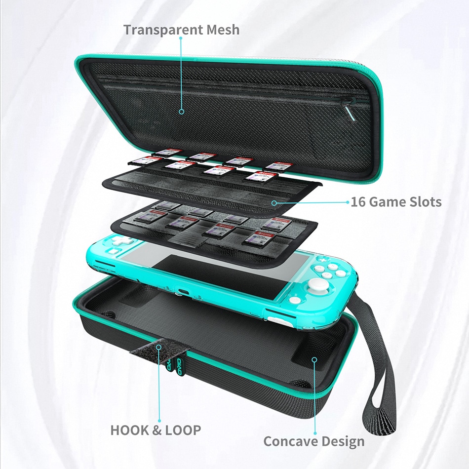 Sacoche de rangement pour Nintendo Switch Lite Portable coque rigide EVA Console de jeu étui de protection de transport Switch Lite accessoires