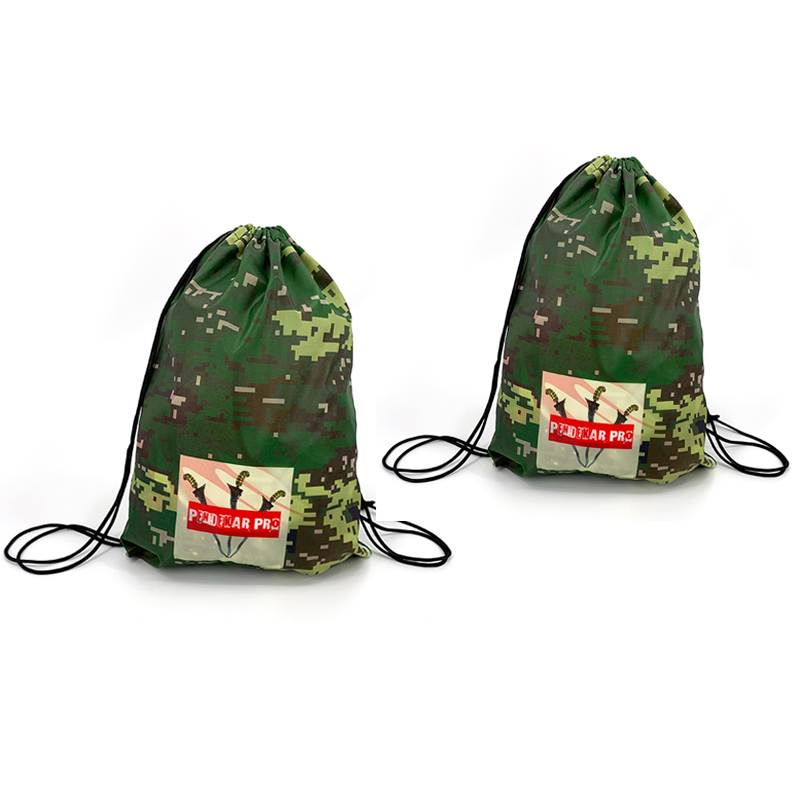 To stykker gymnastiktaske stærk pakke 17l pakningskuber stor kapacitet snøre taske sportsbundt camouflage taske fitness rygsæk: To poser