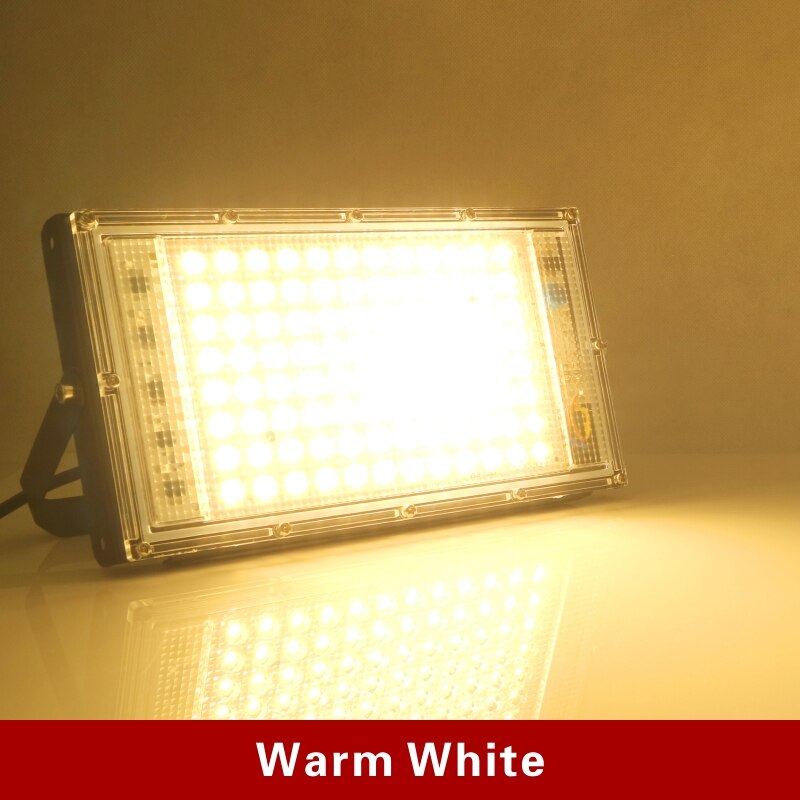 Led flood light 100w 220v udendørs projektør  ip65 vandtæt led gadelampe landskabsbelysning spotlight wall washer: Varm hvid