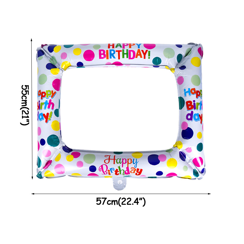 Marco de foto inflable azul rosado Props cabina para selfie accesorios decoración de feliz cumpleaños marco de fotos decoración de: white dot