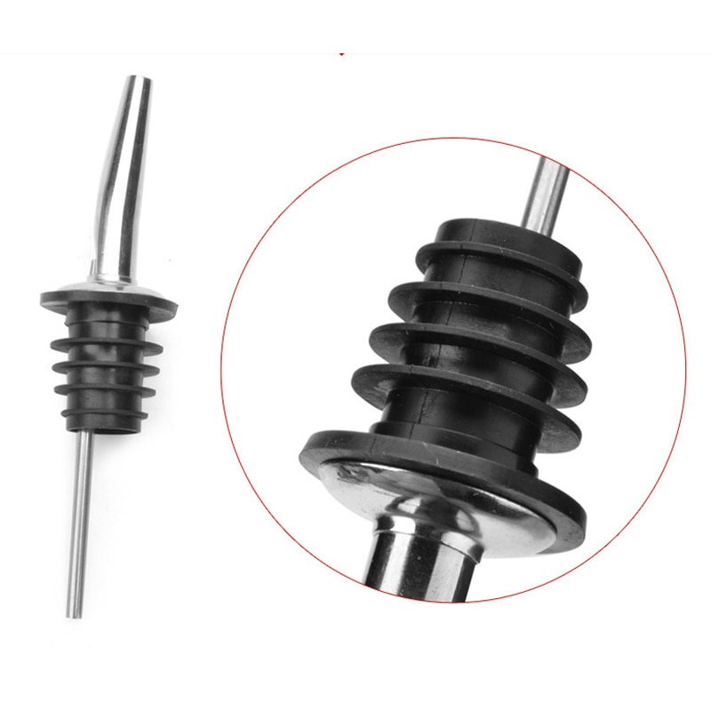 4Pcs Stainless Steel Bottle Caps Liquor Spirit Pourer Dispenser Free Flow Wine Pouring Spout Stopper Barware Bar Kitchen Tools