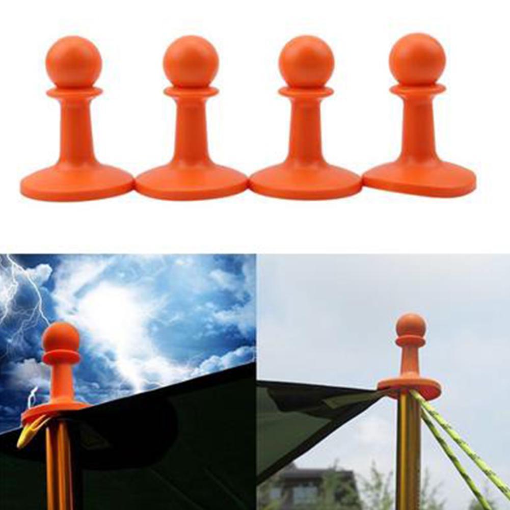 6 Colors Rod Cap Protection Tent Poles Awning Hat Rod Thunder Lightening Support Tent Canopy Cap Proof Camping O1Q6