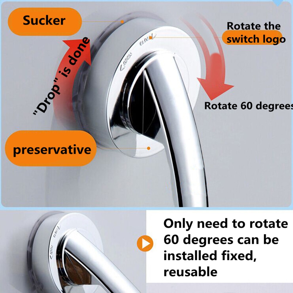 Anti-slip Handrail No Drilling Shower Handle Offers Safe Grip With Suction Cup For Safety Grab In Bathroom Bathtub Glass Door