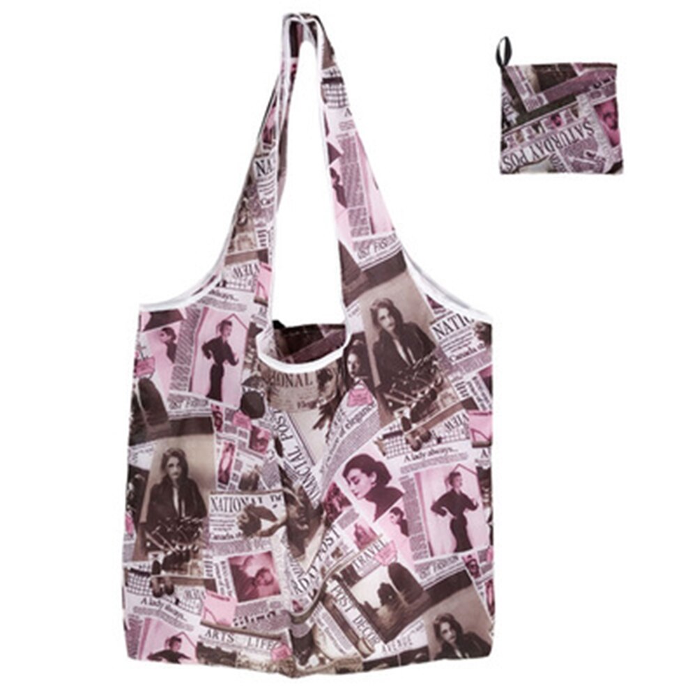 Nouveaux sacs à provisions réutilisables de Polyester sac fourre-tout pliable de grande capacité sac d'épicerie d'épaule Portable avec poignée: 2