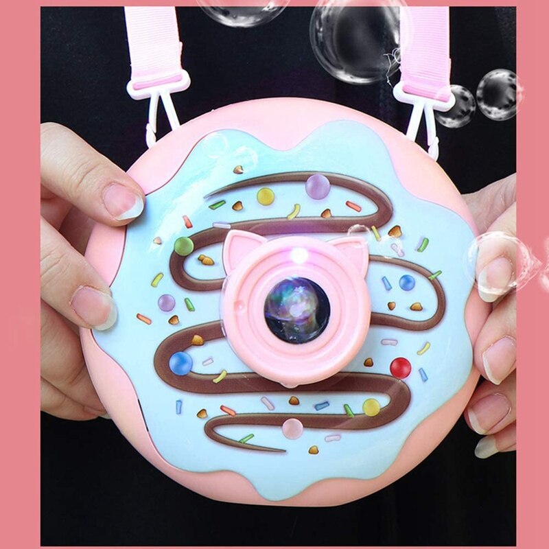 Donuts Vorm Bubble Machine Draagbare Bubble Maker Automatische Bubble Speelgoed Voor Kinderen Peuters Met Bubble Oplossing