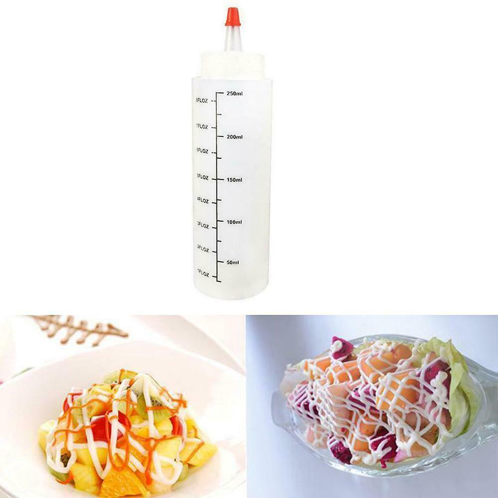1pc 250ML Measuring Squeeze Bottle Condiment Dispenser Sauce Mustard Salad Squeeze Bottle Kitchen Accessories
