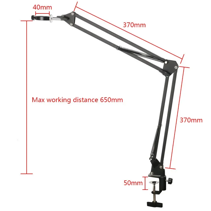 37cm/51cm Adjustable Industry Solder Digital Microscope Camera Desktop Clamp Cantilever Stand Video Recorder Spring Arm Bracket: Gold