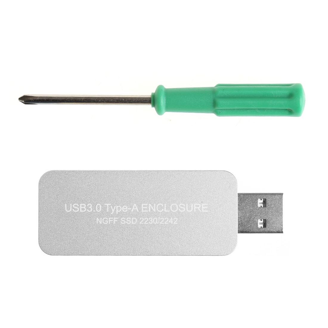 Obudowa M.2 SSD USB 3.0 do NGFF SATA 2230/2242 - Plug & Play Aluminium: Srebrny
